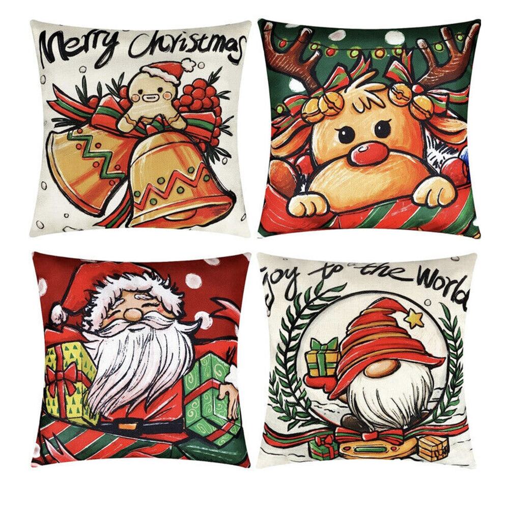 Christmas Pillow Covers 18 x 18 Set of 4, Christmas Decorations NIP
